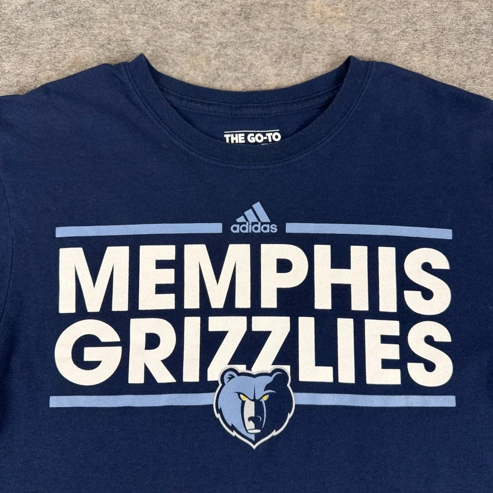 Adidas Go To Tee Memphis Grizzlies T-Shirt Long Sleeve Blue Mens Medium M